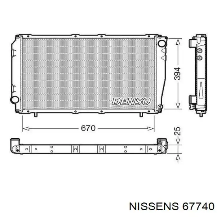 Радіатор основний Nissens 67740 ціна, від 104.63 USD