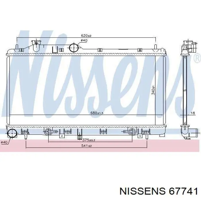 Купити 67741 Nissens Радіатор двигуна