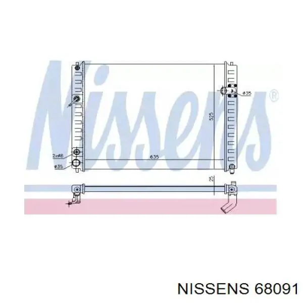 68091 Nissens радіатор охолодження двигуна