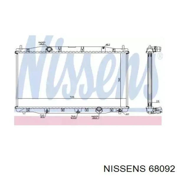 68092 Nissens радіатор охолодження двигуна