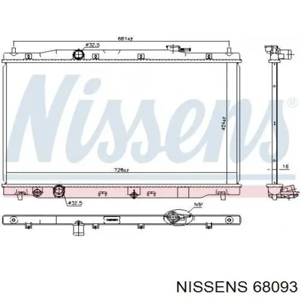 Радіатор основний Nissens 68093 ціна, від 67.81 USD