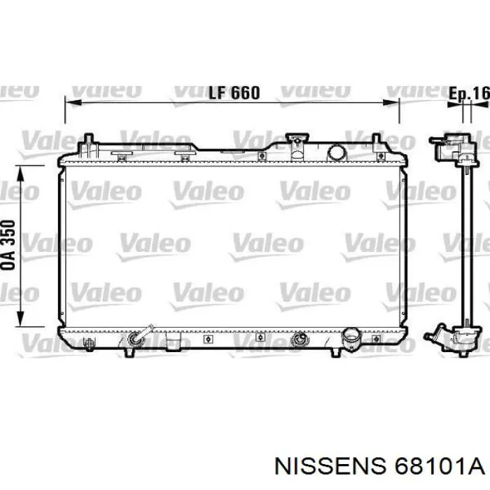 68101A Nissens Радіатор охолодження двигуна