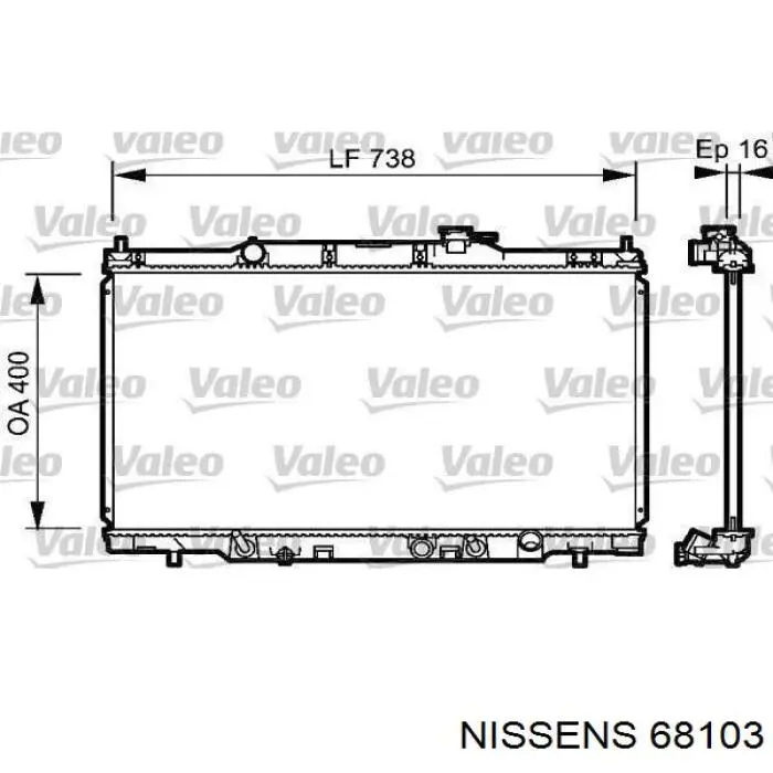Радіатор основний Nissens 68103 ціна, від 82.40 USD