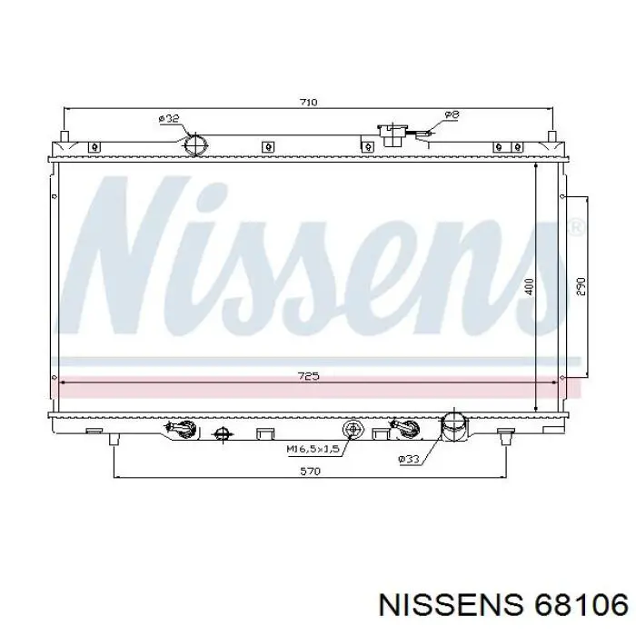 68106 Nissens радіатор охолодження двигуна