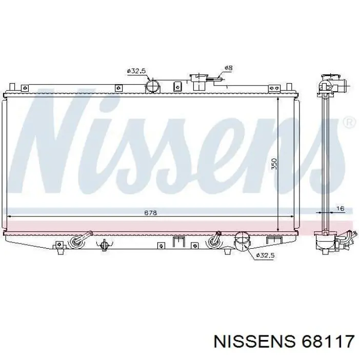 68117 Nissens радіатор охолодження двигуна