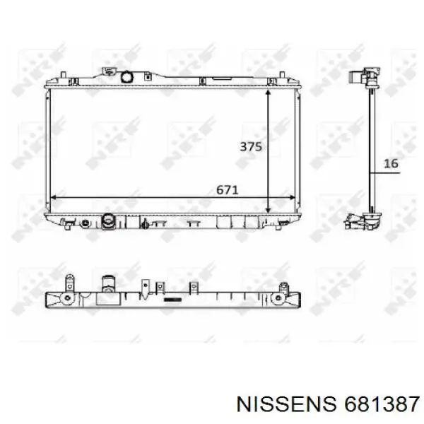 Радіатор основний Nissens 681387 ціна, від 96.29 USD
