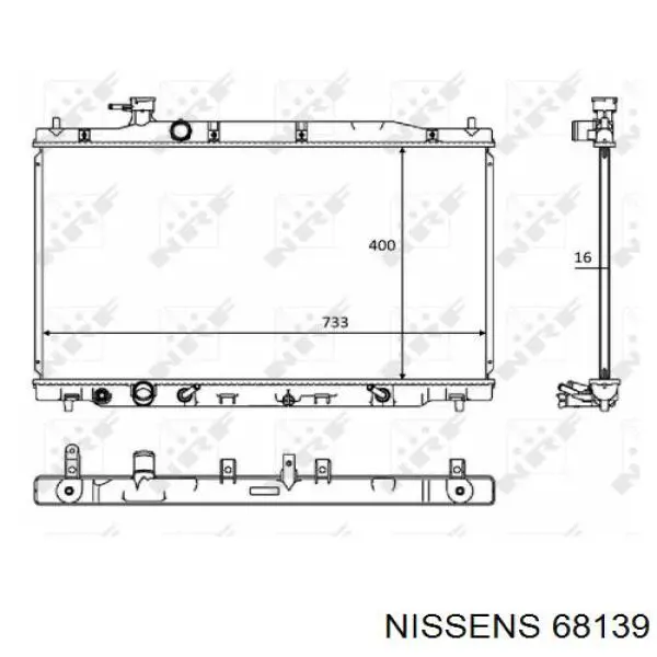 68139 Nissens радіатор охолодження двигуна