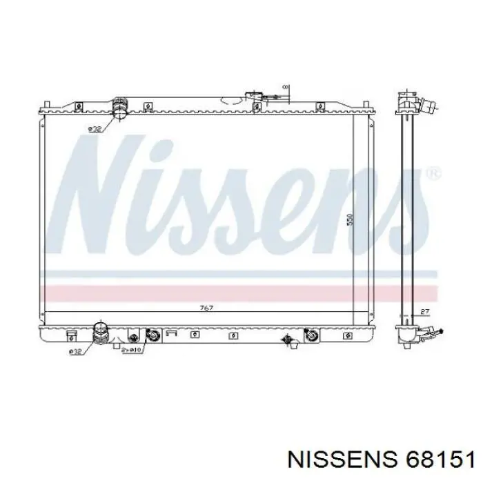 68151 Nissens Радіатор охолодження двигуна
