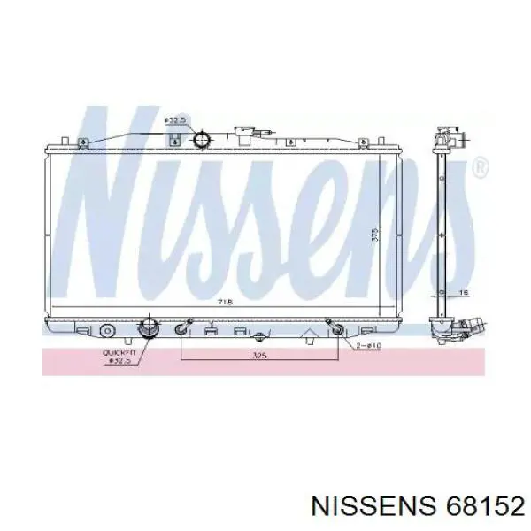 Радіатор основний Nissens 68152 ціна, від 144.27 USD