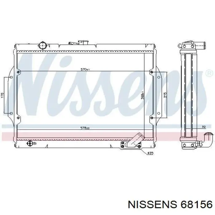 68156 Nissens радіатор охолодження двигуна