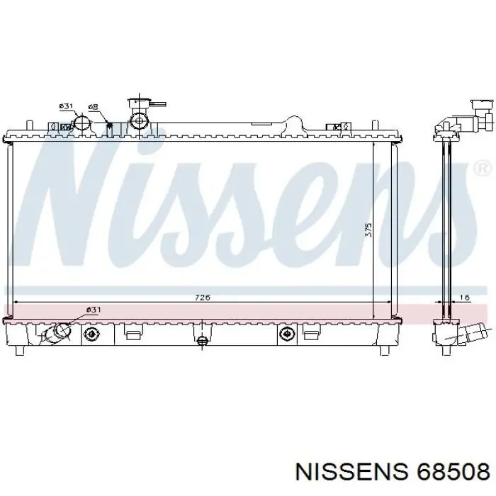 68508 Nissens радіатор охолодження двигуна