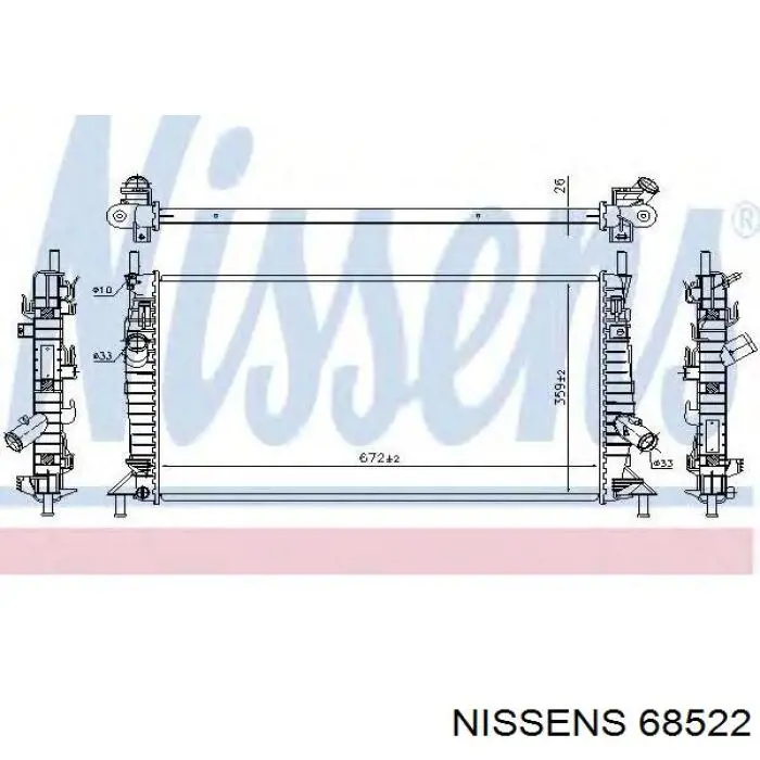 68522 Nissens радіатор охолодження двигуна