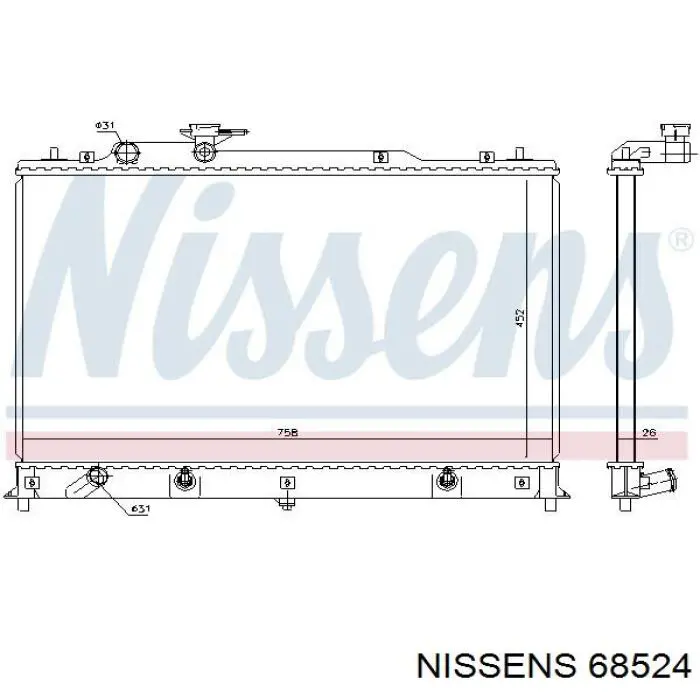 68524 Nissens радіатор охолодження двигуна