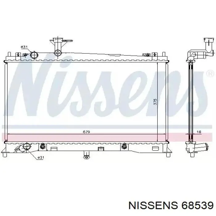 Радіатор основний Nissens 68539 ціна, від 141.64 USD