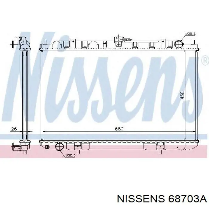 Радіатор основний Nissens 68703A ціна, від 127.59 USD
