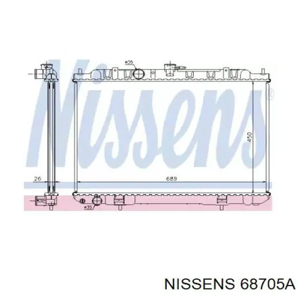 68705A Nissens Радіатор охолодження двигуна