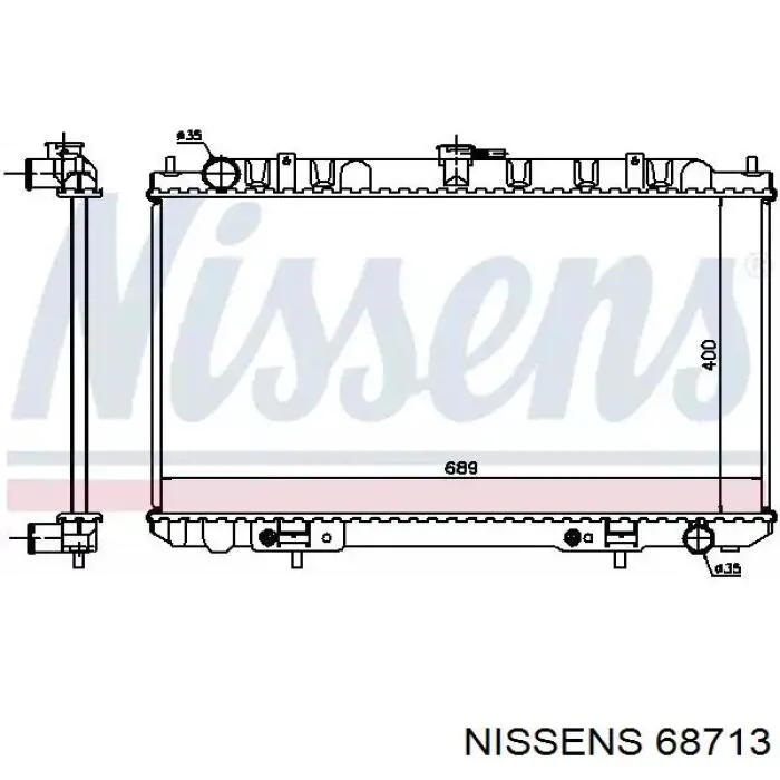 Радіатор охолодження двигуна 68713 Nissens