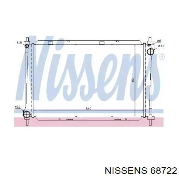 Радіатор основний Nissens 68722 ціна, від 93.20 USD