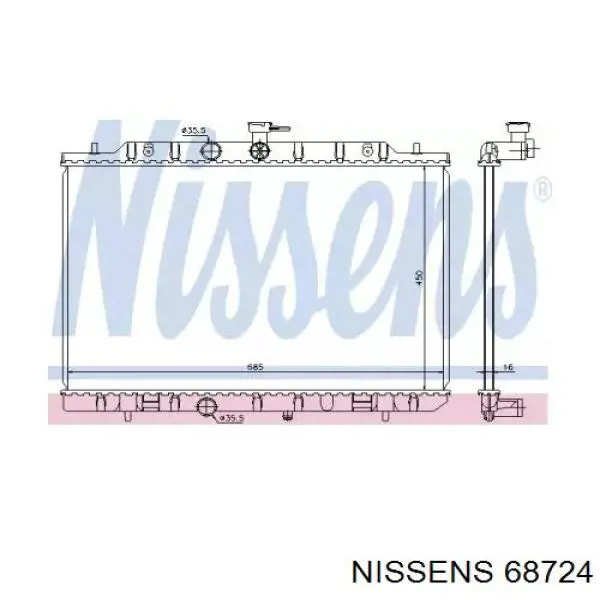 68724 Nissens Радіатор охолодження двигуна