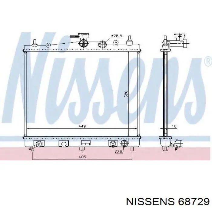 68729 Nissens Радіатор охолодження двигуна