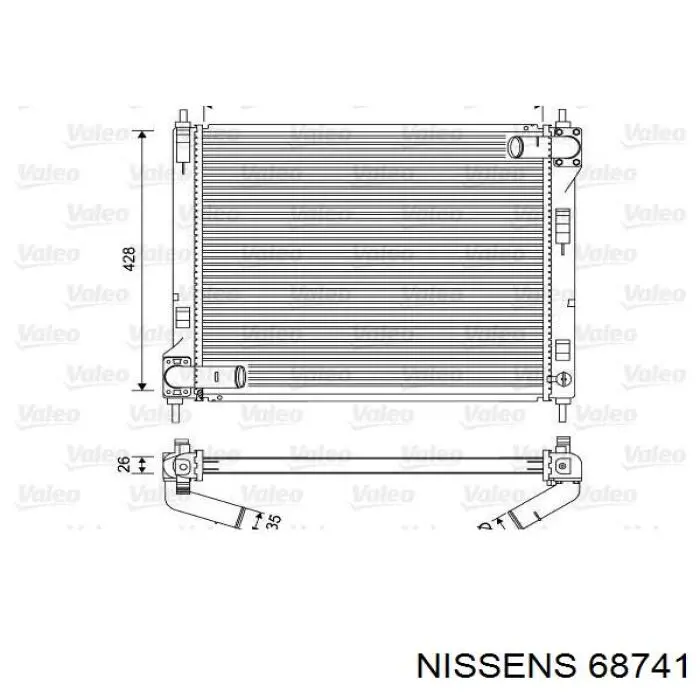 Радіатор охолодження Nissens 68741