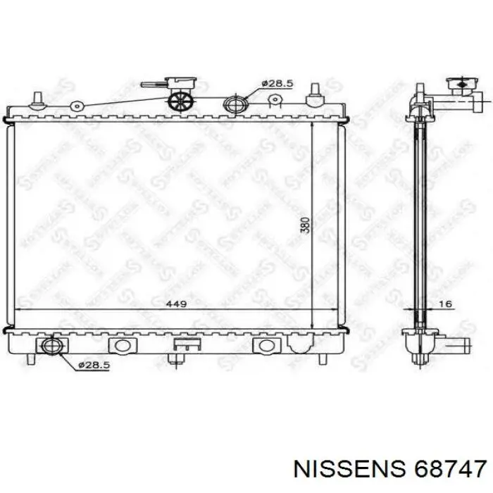68747 Nissens Радіатор охолодження двигуна