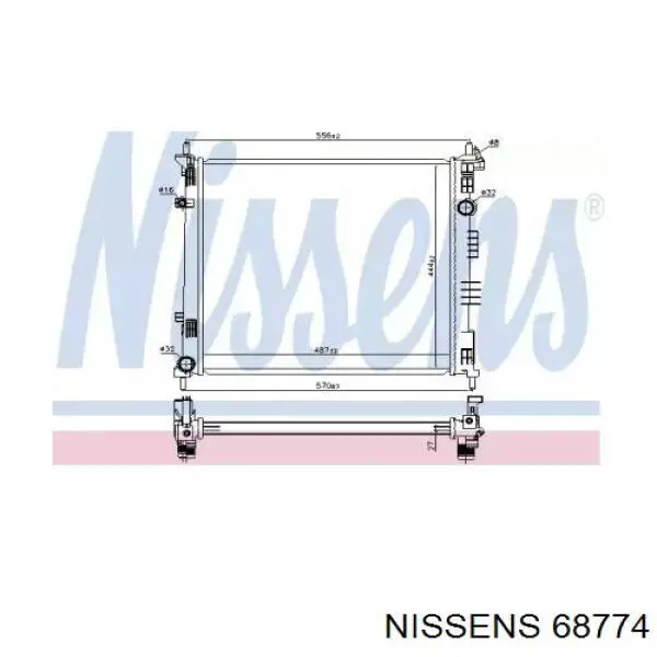 Радіатор основний Nissens 68774 ціна, від 134.35 USD