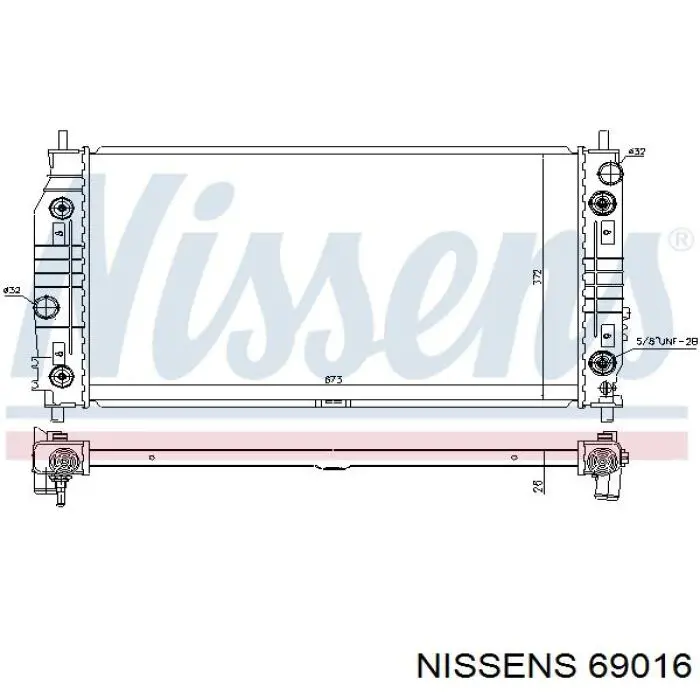 69016 Nissens радіатор охолодження двигуна