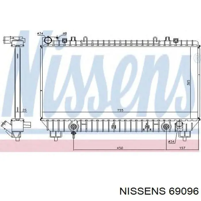 Радіатор основний Nissens 69096 ціна, від 89.67 USD