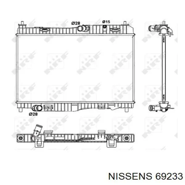 Купити 69233 Nissens Радіатор двигуна