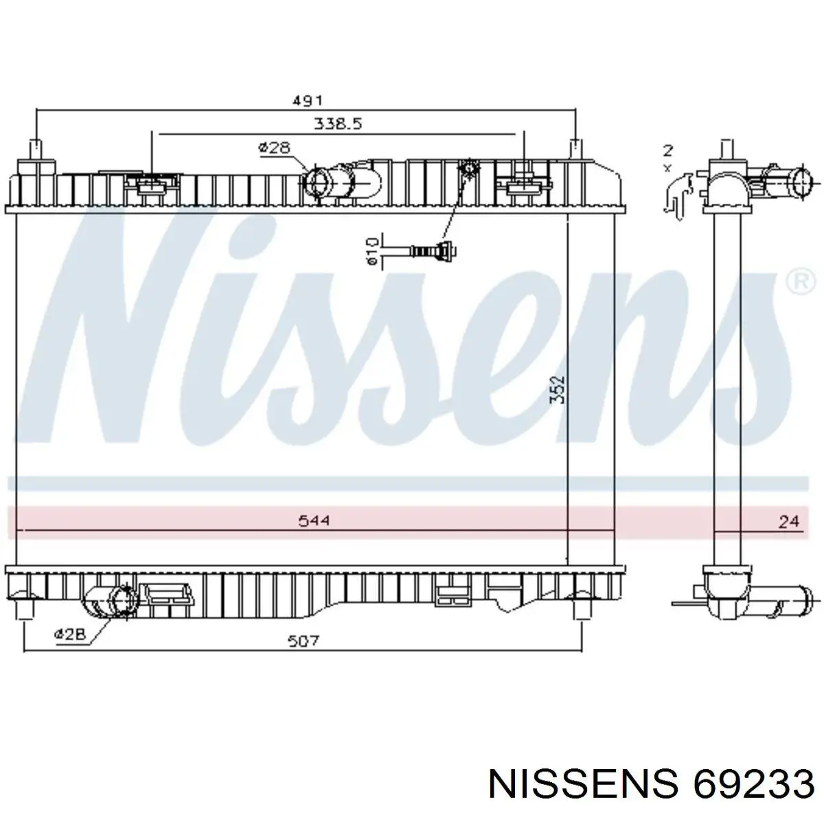 69233 Nissens радіатор охолодження двигуна