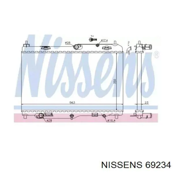 69234 Nissens радіатор охолодження двигуна
