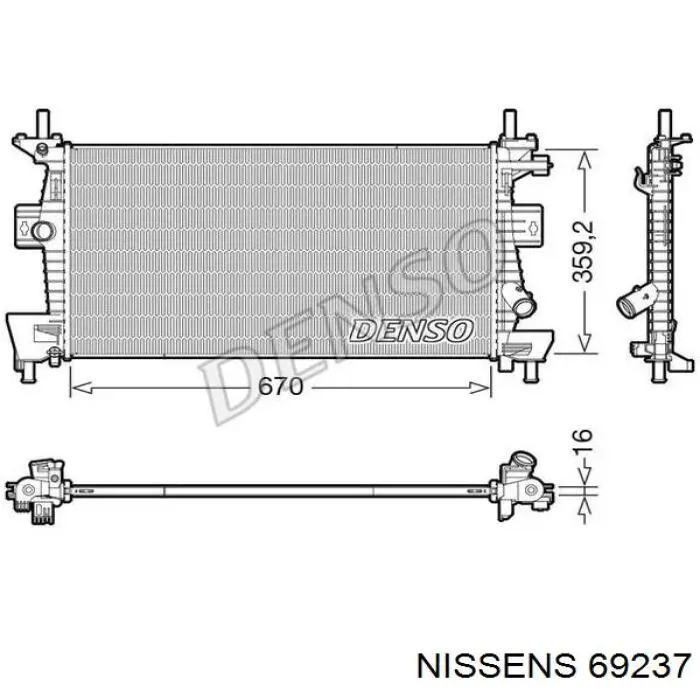 Купити 69237 Nissens Радіатор двигуна