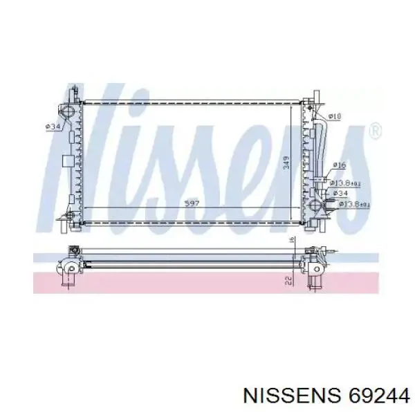 Купити 69244 Nissens Радіатор двигуна