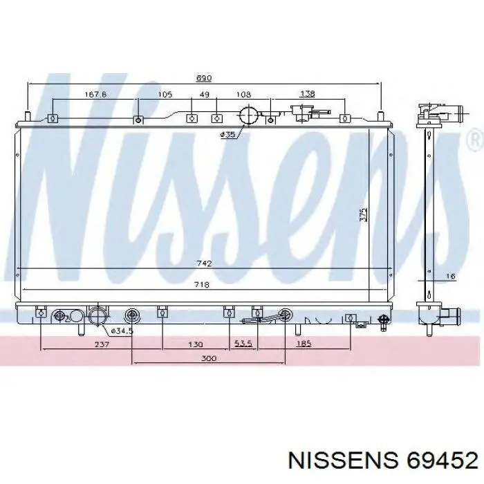 69452 Nissens Радіатор охолодження двигуна