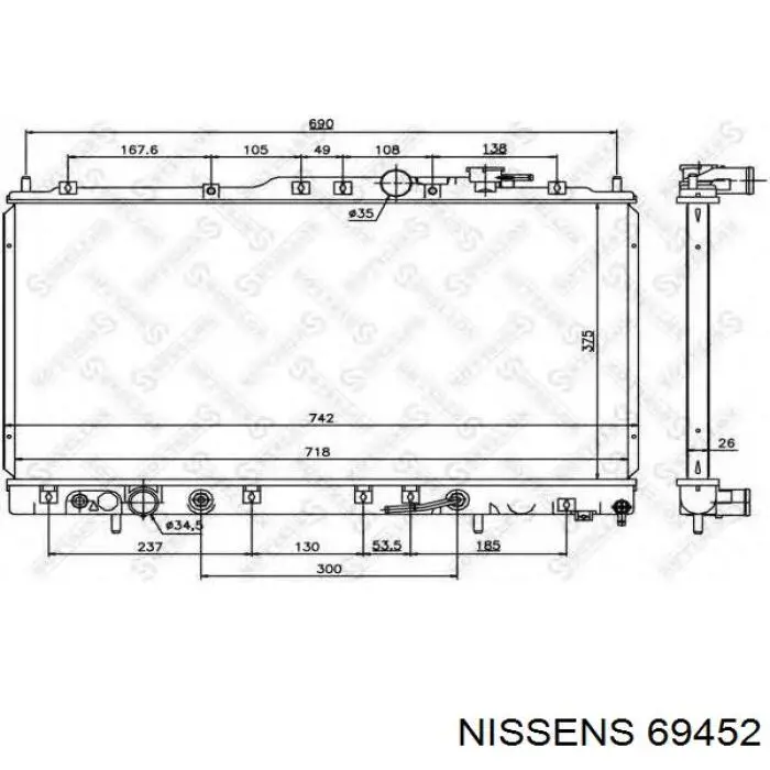 Радіатор основний Nissens 69452 ціна, від 108.93 USD