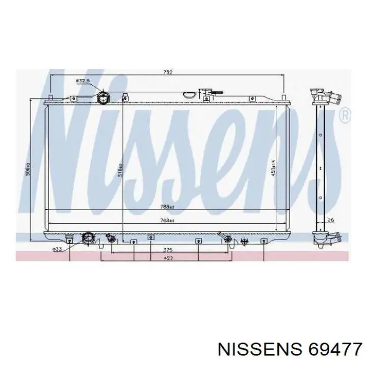 69477 Nissens радіатор охолодження двигуна
