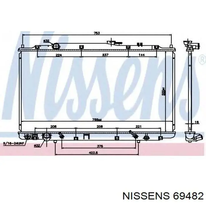 69482 Nissens радіатор охолодження двигуна