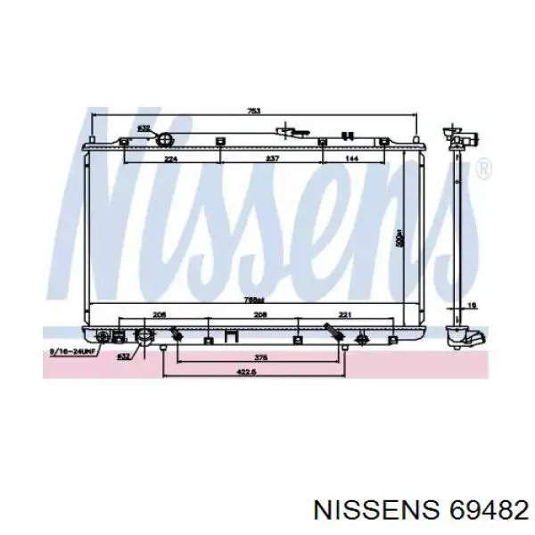 Радіатор основний Nissens 69482 ціна, від 88.32 USD