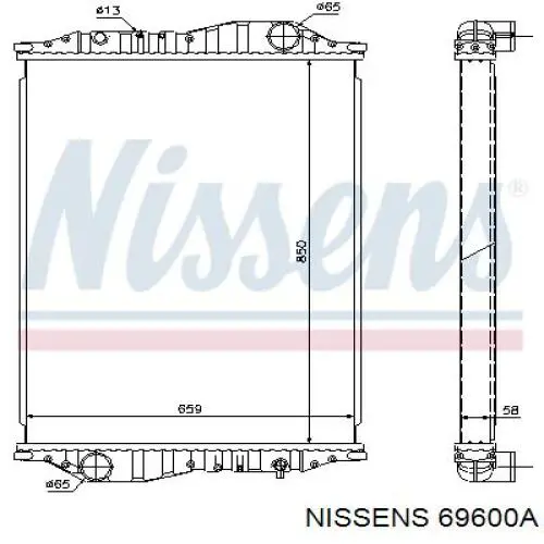 Радіатор основний Nissens 69600A ціна, від 426.78 USD
