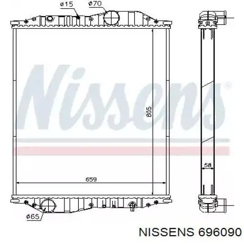 Купити 696090 Nissens Радіатор двигуна