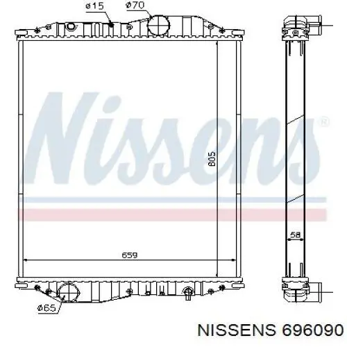 696090 Nissens Радіатор охолодження двигуна