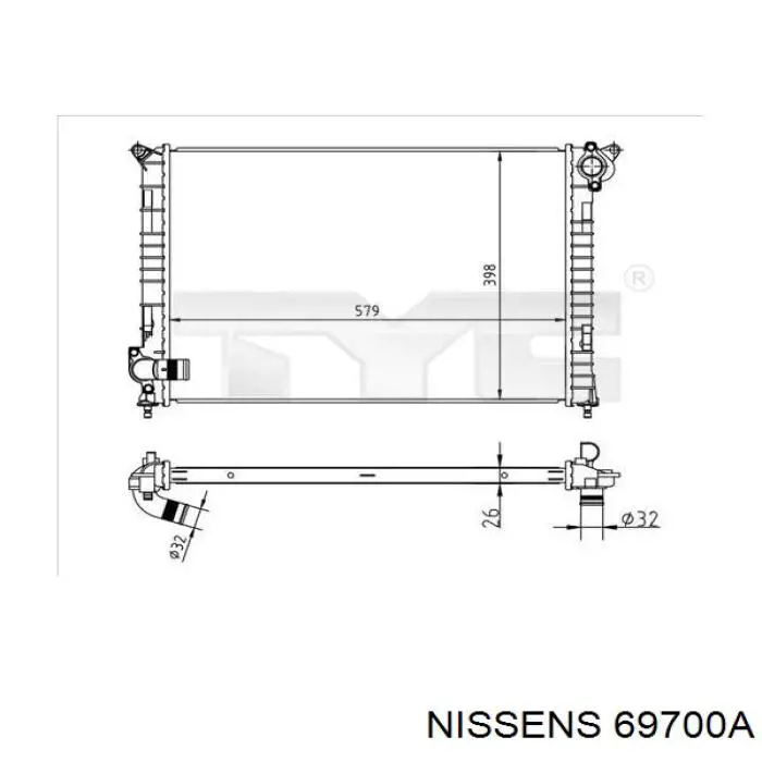 Радіатор охолодження Nissens 69700A