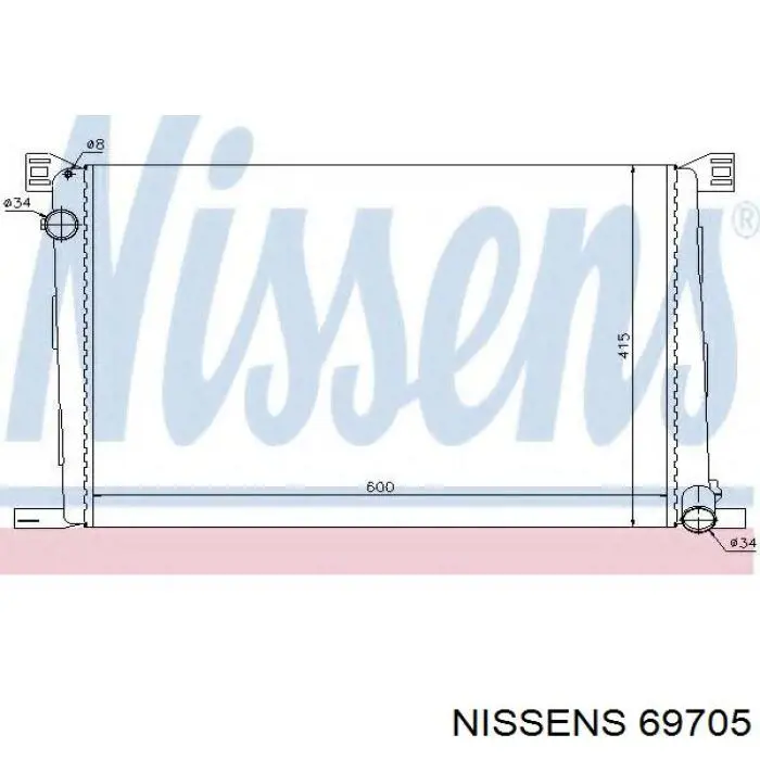 Купити 69705 Nissens Радіатор двигуна
