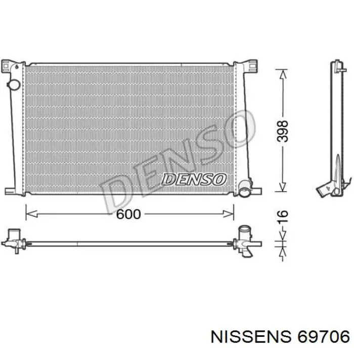 Радіатор охолодження Nissens 69706