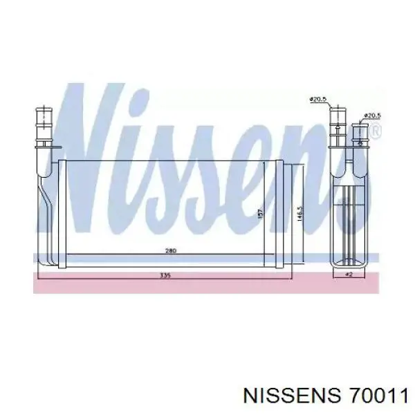 70011 Nissens радіатор пічки (обігрівача)