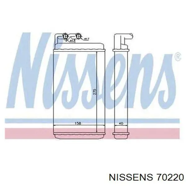70220 Nissens радіатор пічки (обігрівача)