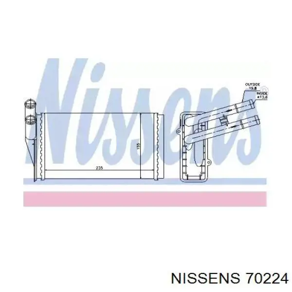 Радіатор пічки (обігрівача) Nissens 70224 ціна, від 24.29 USD