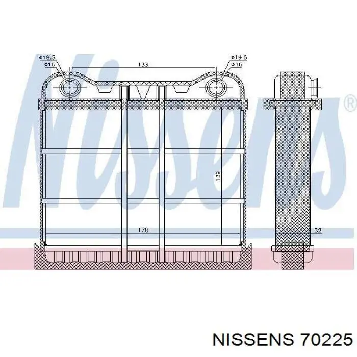 70225 Nissens радіатор пічки (обігрівача)
