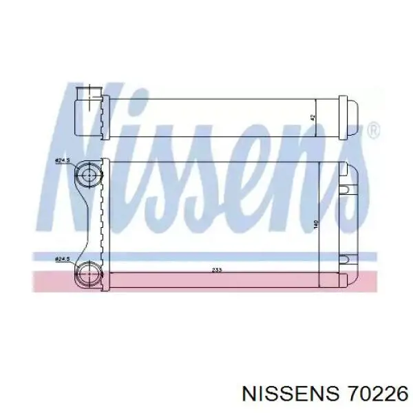 Радіатор пічки 70226 Nissens